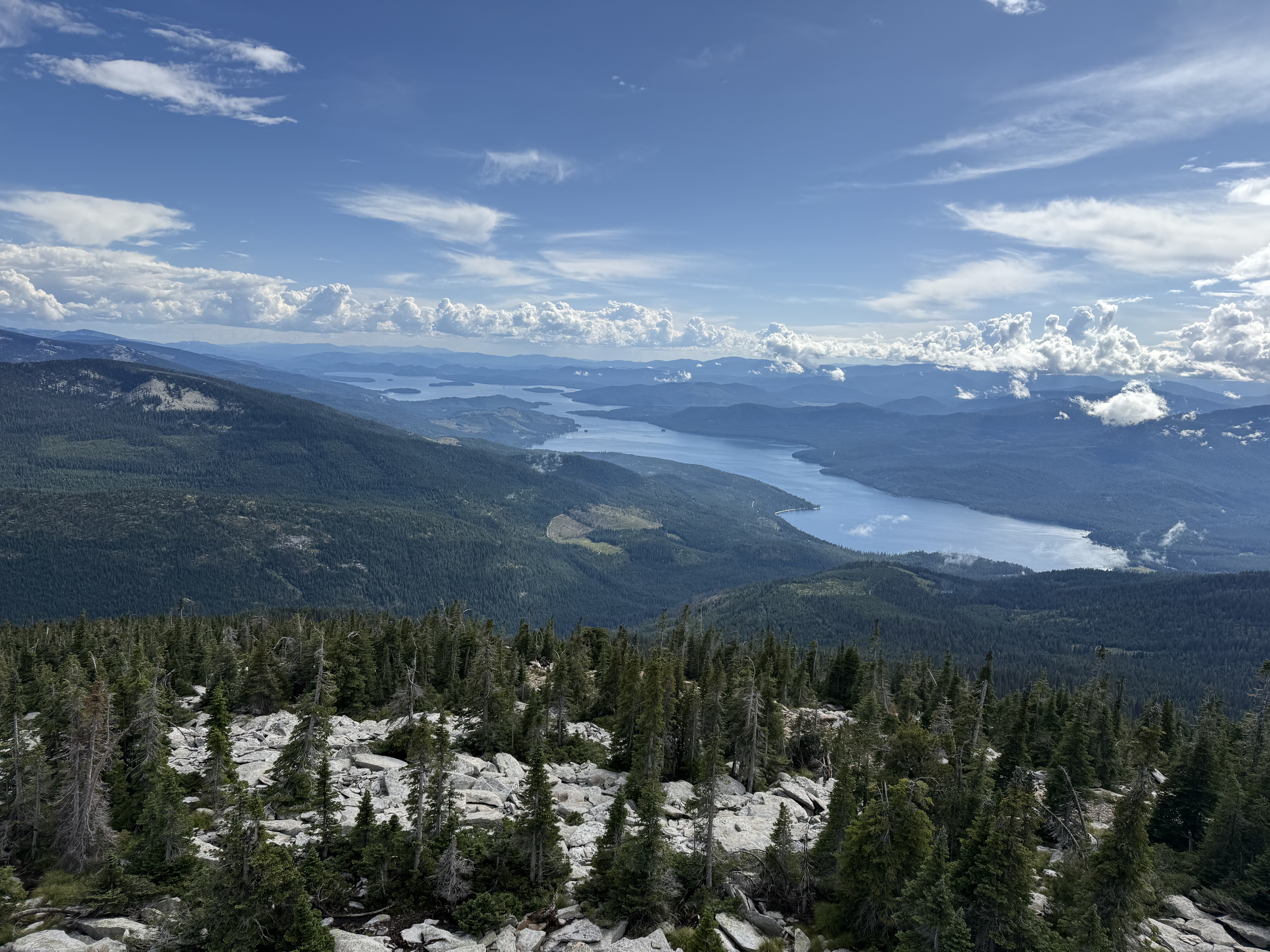 Mountain summit overlooking Lake Pend Oreille and the Sandpoint valley